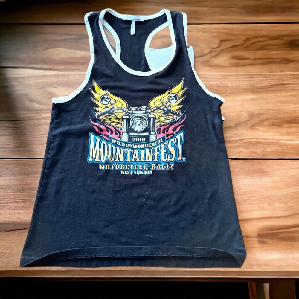 2016 Mountainfest Motorcycle Rally West Virginia Tank Top Mens XL  Black Bikers